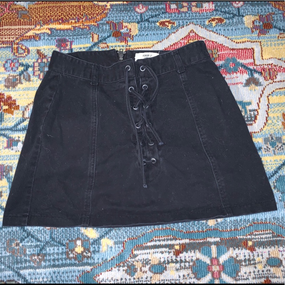 Black Denim Skirt